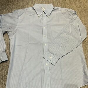 Brooks Brothers Light Blue Checkered Dress Shirt